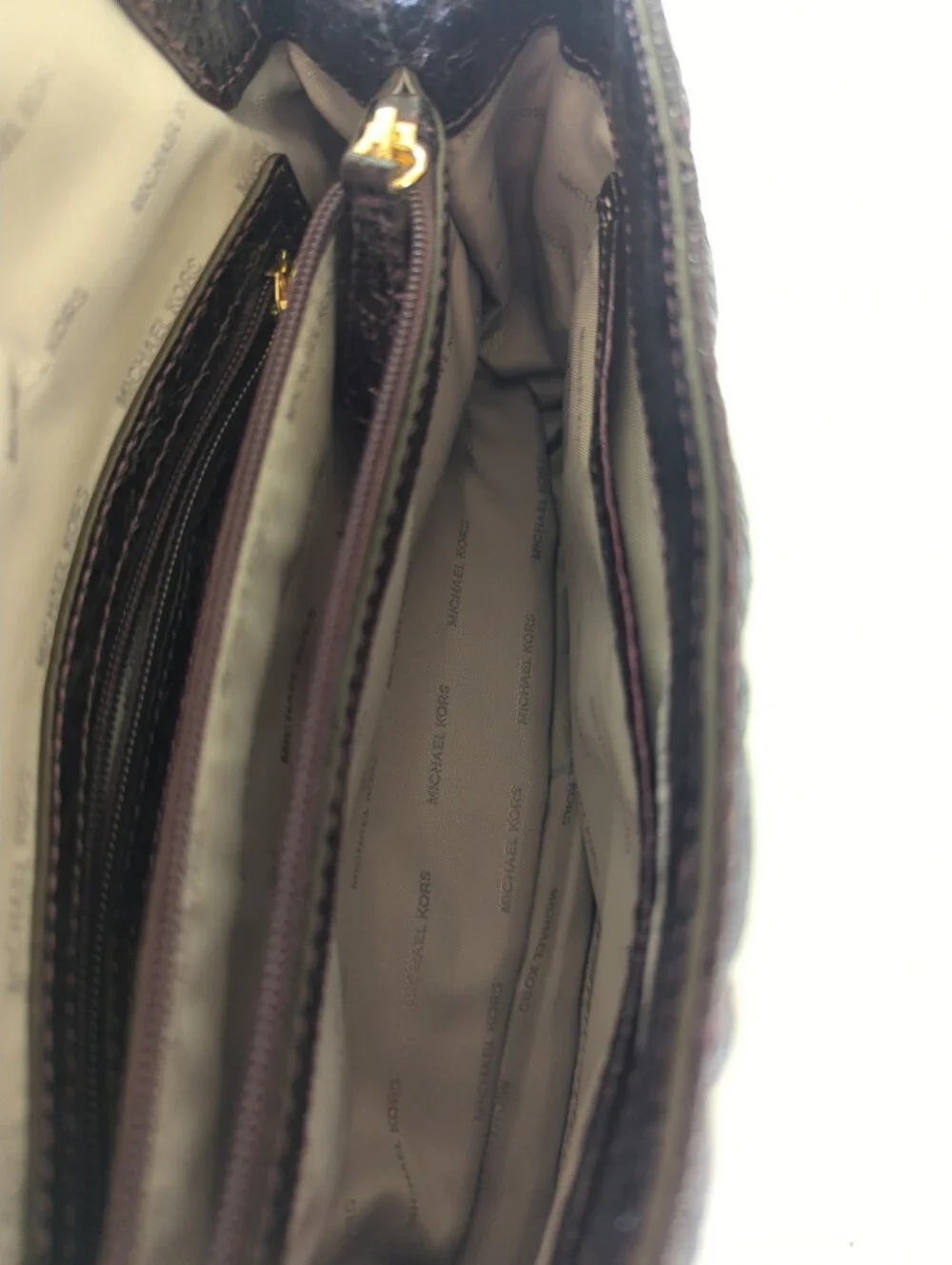 Michael Kors Sloan Dark Purple Shimmery Quilted Bag